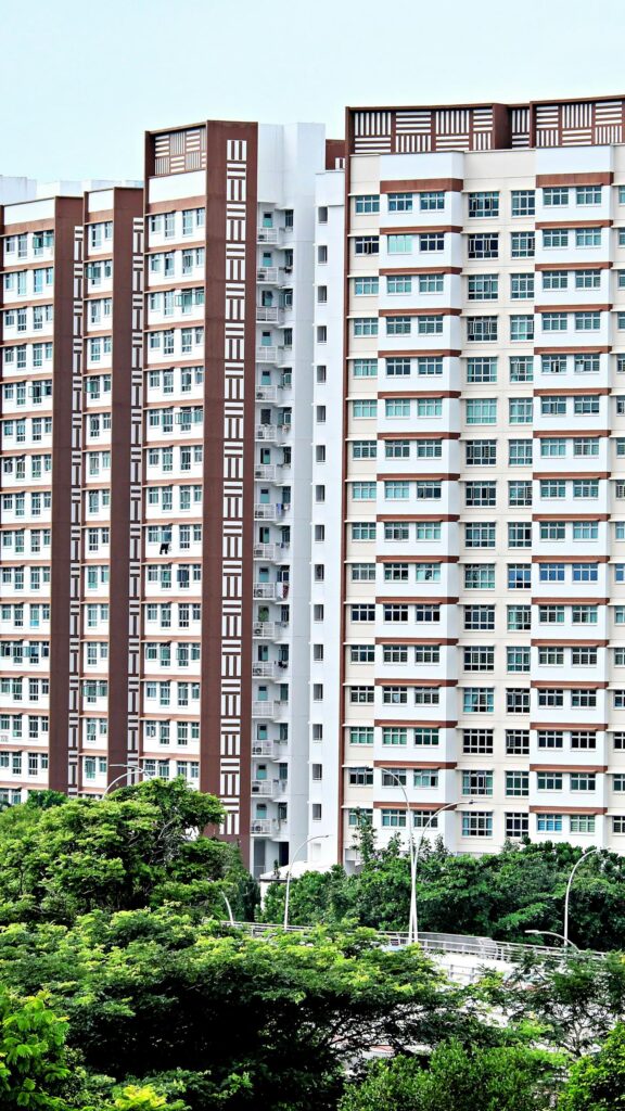 Modern HDB Apartment Architecture Urban Living Mobile Wallpaper