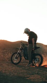 Golden Hour Motorcycle Adventurer Silhouette Mobile Wallpaper