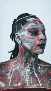 Abstract Paint Face Art Woman Artistic Portrait Phone Wallpaper