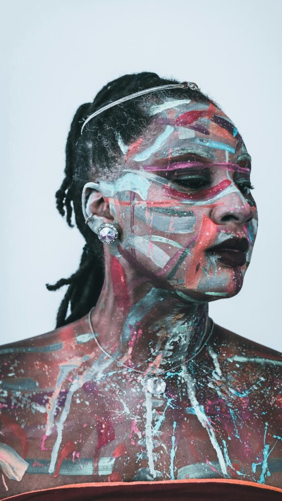 Abstract Paint Face Art Woman Artistic Portrait Phone Wallpaper
