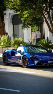 Stunning Royal Blue McLaren Artura Supercar Mobile Wallpaper