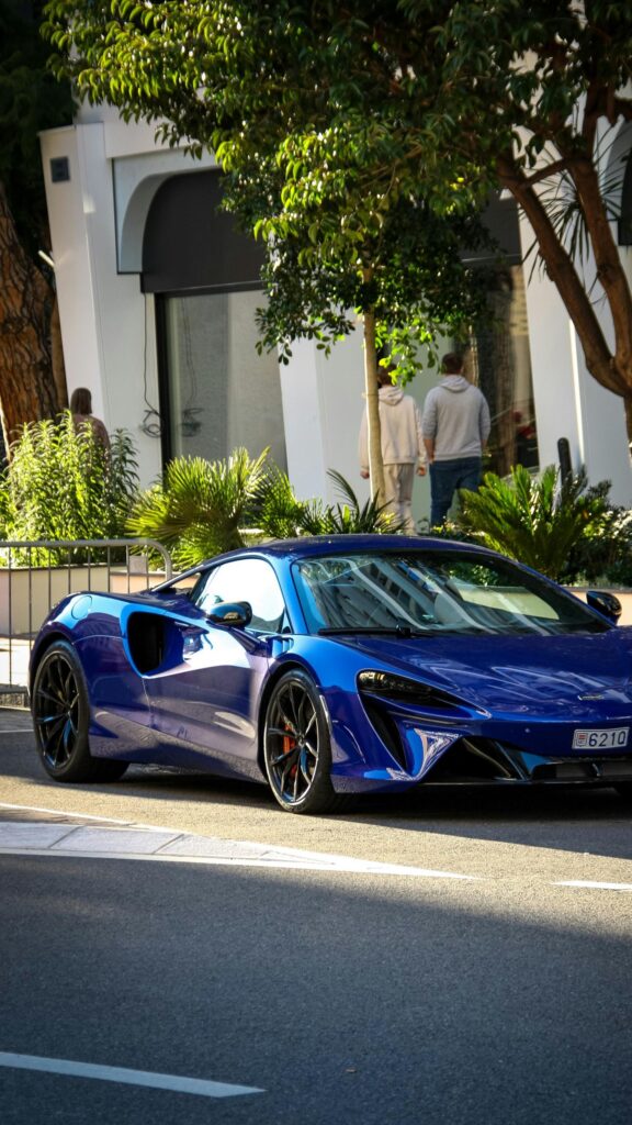 Stunning Royal Blue McLaren Artura Supercar Mobile Wallpaper