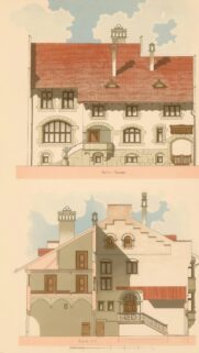 Vintage Architectural Blueprint House Design Premium Mobile Wallpaper
