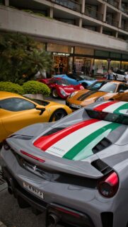Exotic Supercar Gathering Street View Luxury Car Wallpaper