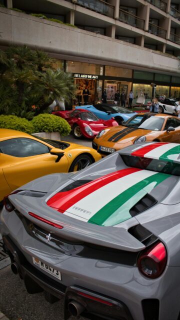 Exotic Supercar Gathering Street View Luxury Car Wallpaper