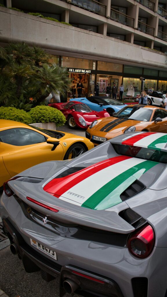 Exotic Supercar Gathering Street View Luxury Car Wallpaper