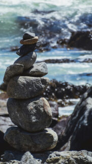 Zen Stone Stacking Aesthetic for Mindful Abundance Manifestation Wallpaper