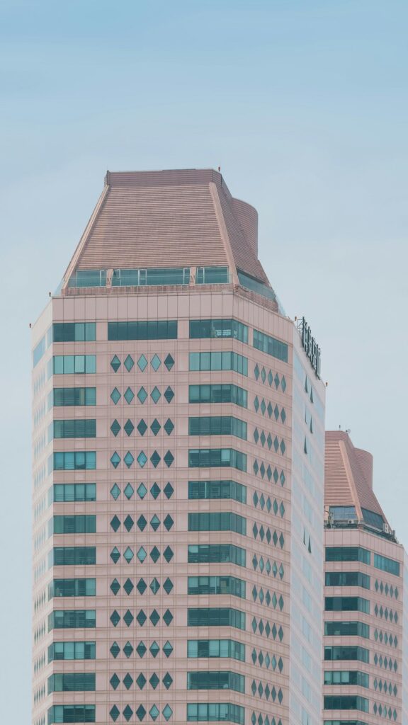Pink Skyscraper Architecture Aesthetic Minimalist Phone Wallpaper