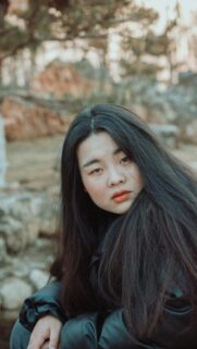 Beautiful Young Asian Woman Portrait Natural Lighting Phone Wallpaper