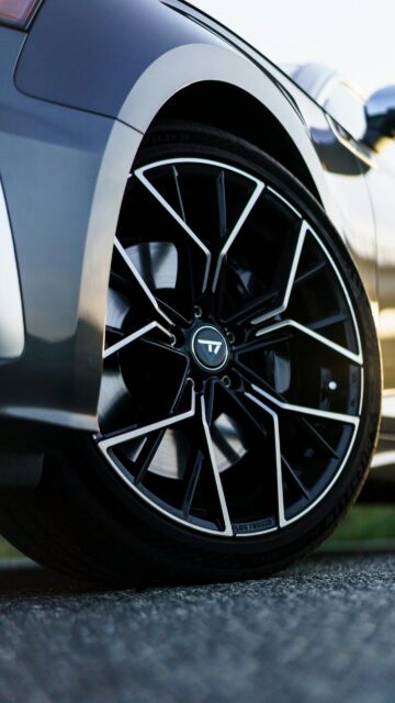 Close-up Black Sports Car Alloy Wheel and Michelin Tire Wallpaper