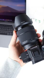 Professional Sony Alpha Camera and Zoom Lens Close-up Mobile Wallpaper
