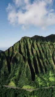 Breathtaking Green Mountain Ridge Tropical Scenery Phone Wallpaper
