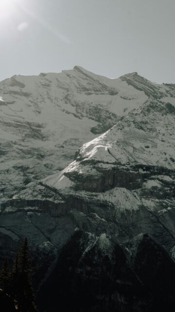 Stunning Snowy Alpine Mountain Peak Mobile Wallpaper
