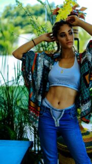 Stunning Fashion Portrait of a Stylish Woman in Calvin Klein Underwear Wallpaper