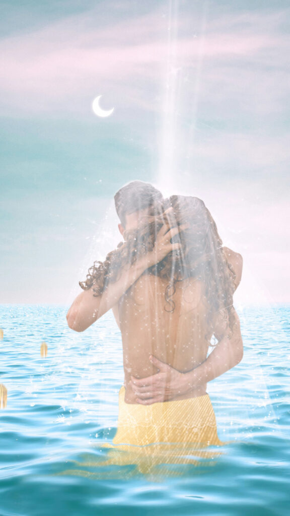 Divine Soulmate Connection Manifestation and Moon Energy Spiritual Wallpaper