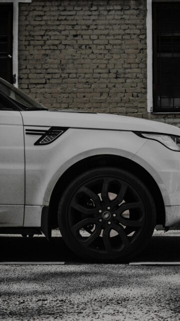 Minimalist White Land Rover Range Rover Side Profile Mobile Wallpaper