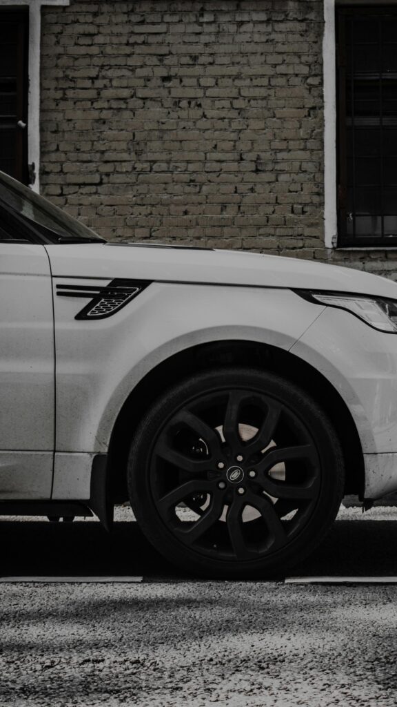 Minimalist White Land Rover Range Rover Side Profile Mobile Wallpaper