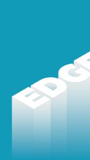 Minimalist Isometric 3D EDGE Text Blue Typography Wallpaper