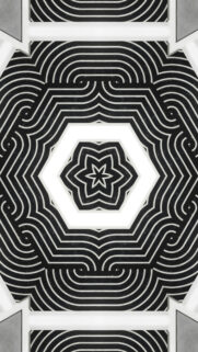 Sacred Geometry Mandala Energy Flow Minimalist Black and White Wallpaper