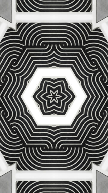 Sacred Geometry Mandala Energy Flow Minimalist Black and White Wallpaper