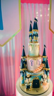 Magical Disney Castle Birthday Cake with Mickey and Minnie Wallpaper