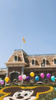 Hong Kong Disneyland Train Station Mickey Flowerbed Mobile Wallpaper