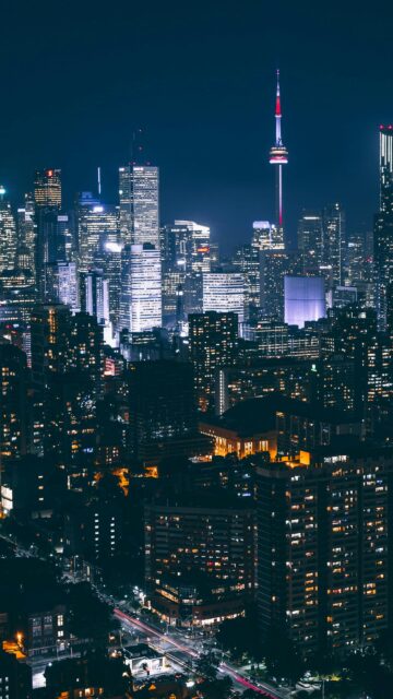 Breathtaking Toronto Skyline Cityscape Night Mobile Wallpaper