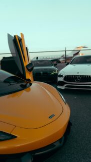 McLaren BMW and Mercedes Luxury Sports Car Lineup Mobile Wallpaper