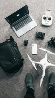 Professional Photographer Gear Flat Lay Aerial Travel Tech Wallpaper