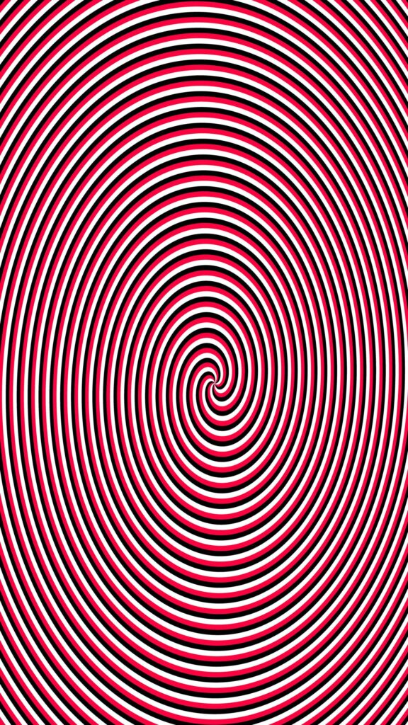 Hypnotic Red Black and White Spiral Geometric Abstract Phone Wallpaper