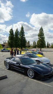 Sleek Custom Corvette and Sports Car Meetup Mobile Wallpaper