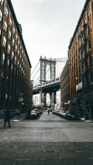 Manhattan Bridge View DUMBO New York City Street Urban Wallpaper