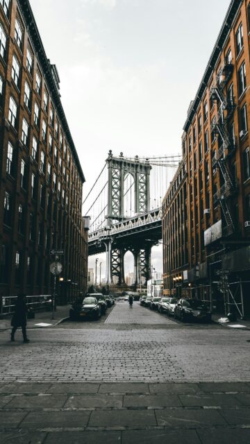 Manhattan Bridge View DUMBO New York City Street Urban Wallpaper