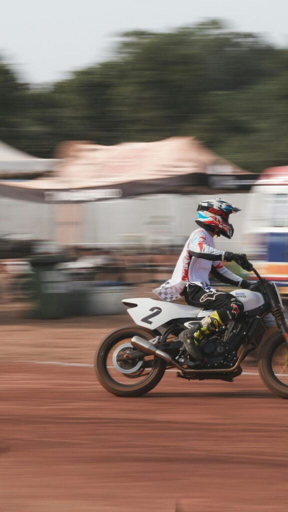 High Speed Royal Enfield Flat Track Racing Motorcycle Phone Wallpaper