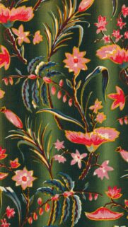 Vintage Floral Botanical Illustration on Deep Green Background Wallpaper