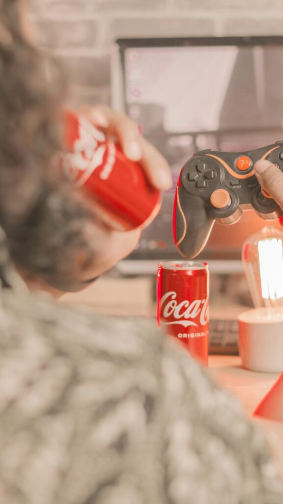 Gamer Life Coca-Cola Desktop Gaming Session Phone Wallpaper