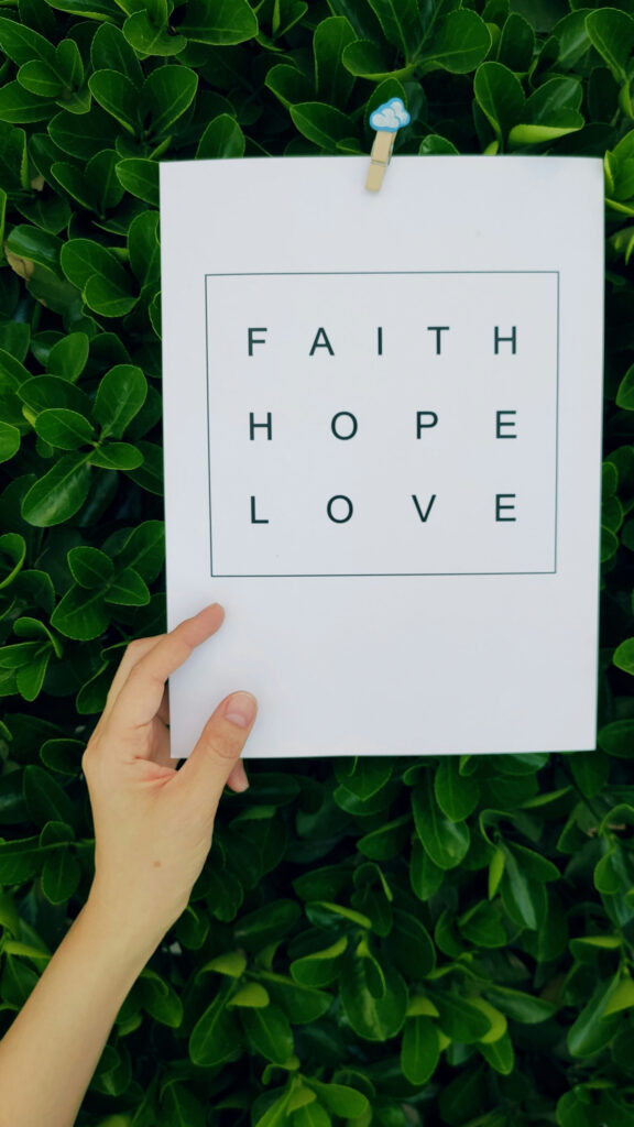 Faith Hope Love Spiritual Manifestation Vision Board Quote Wallpaper