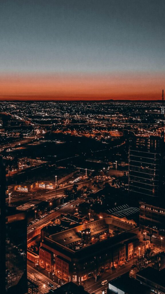 Stunning Sunset Cityscape Aerial View High Quality Mobile Wallpaper