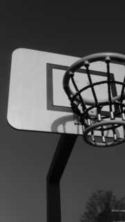 Minimalist Monochrome Basketball Hoop Street Court Mobile Wallpaper