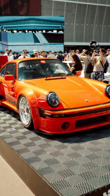 Vibrant Orange Custom Porsche 911 Sportscar Mobile Wallpaper