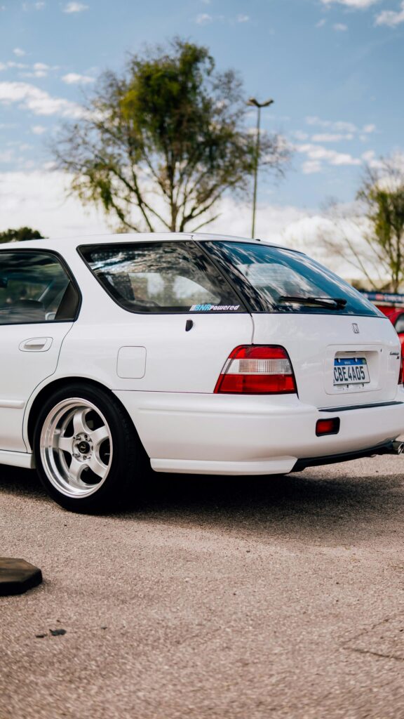 Modified White Honda Accord Wagon JDM Style Phone Wallpaper