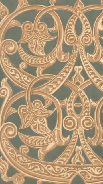 Elegant Vintage Victorian Scrollwork Floral Pattern Mobile Wallpaper