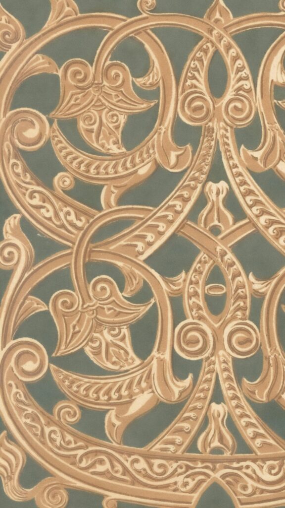 Elegant Vintage Victorian Scrollwork Floral Pattern Mobile Wallpaper