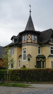 Charming Vintage German Villa with Turret Architectural Wallpaper