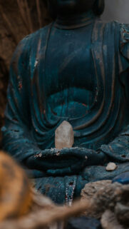 Zen Buddha Meditation with Clear Quartz Crystal Spiritual Energy Wallpaper
