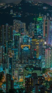Stunning Hong Kong Urban Nightscape Phone Wallpaper