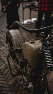 Vintage Rusty Motorcycle Close-up Mobile Wallpaper