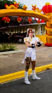 Chun-Li Street Fighter Cosplay at Lunar New Year Festival Mobile Wallpaper