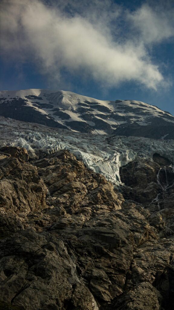 Majestic Glacier and Rocky Mountain Peak Mobile Wallpaper