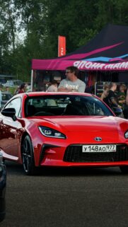 Stunning Red Toyota GR86 Sportscar Car Meet Mobile HD Wallpaper